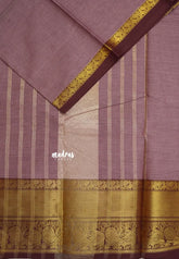 Vintage Mauve - Karthigai silk cotton Getti Zari and Peacock Border